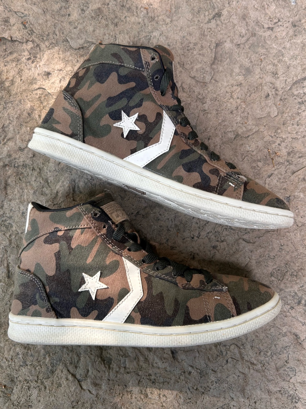 Converse High Top Sneakers in Camouflage with White Star